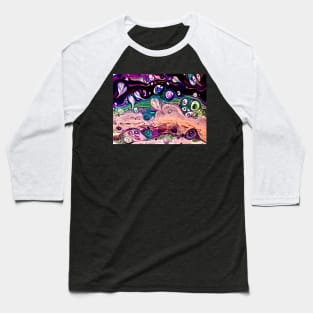 Heart Acrylic Abstract pouring Baseball T-Shirt